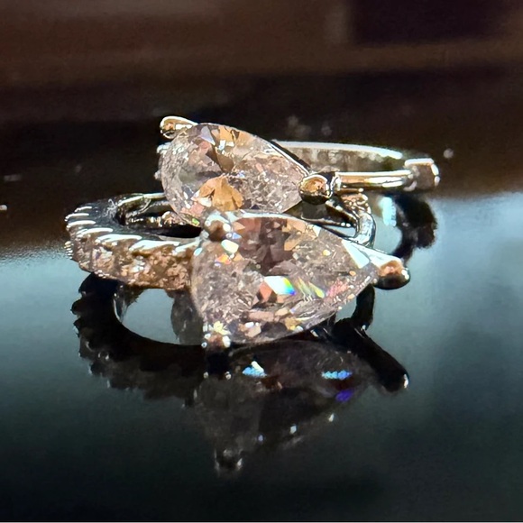 Sterling Silver Teardrop Earrings - Picture 2 of 3